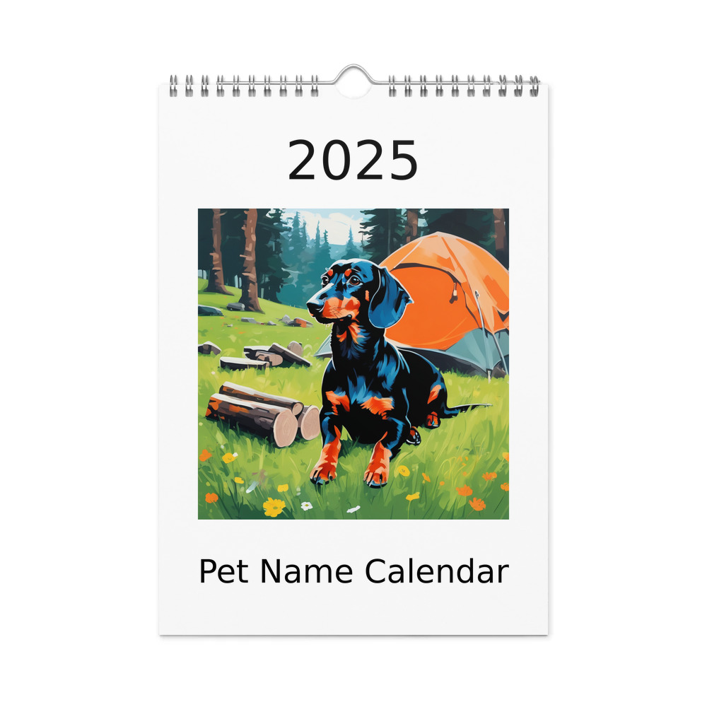 PugMug Custom Black Dachshund Wall Calendar (2026)