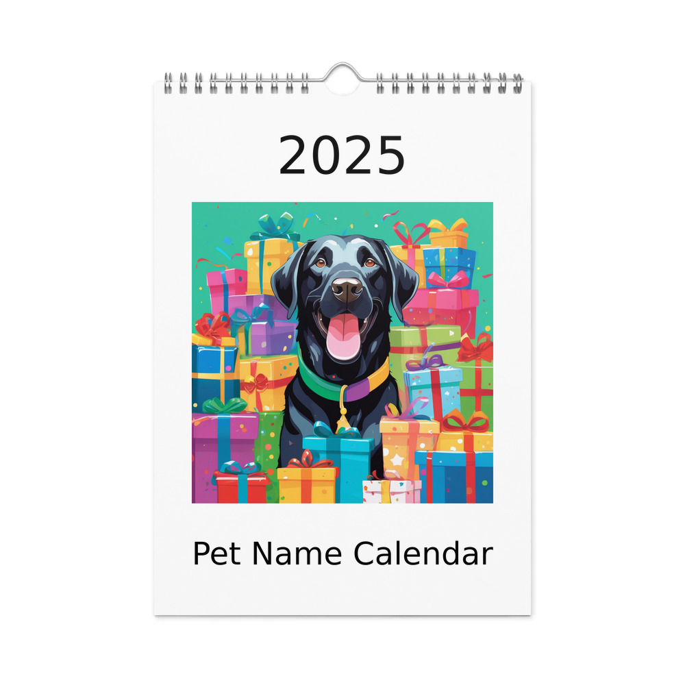 PugMug Custom Black Labrador Retriever Wall Calendar (2026)
