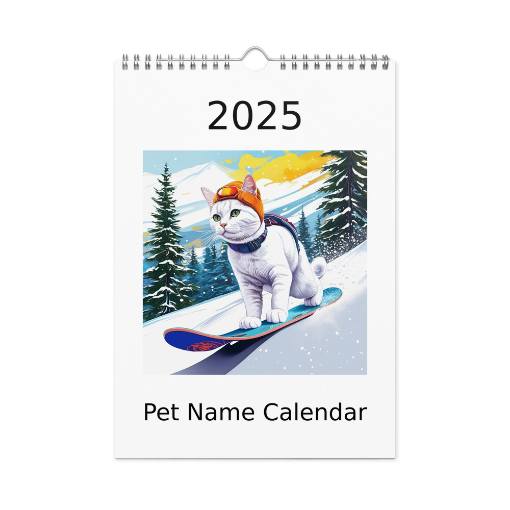 PugMug Custom White Companion Cat Wall Calendar (2026)