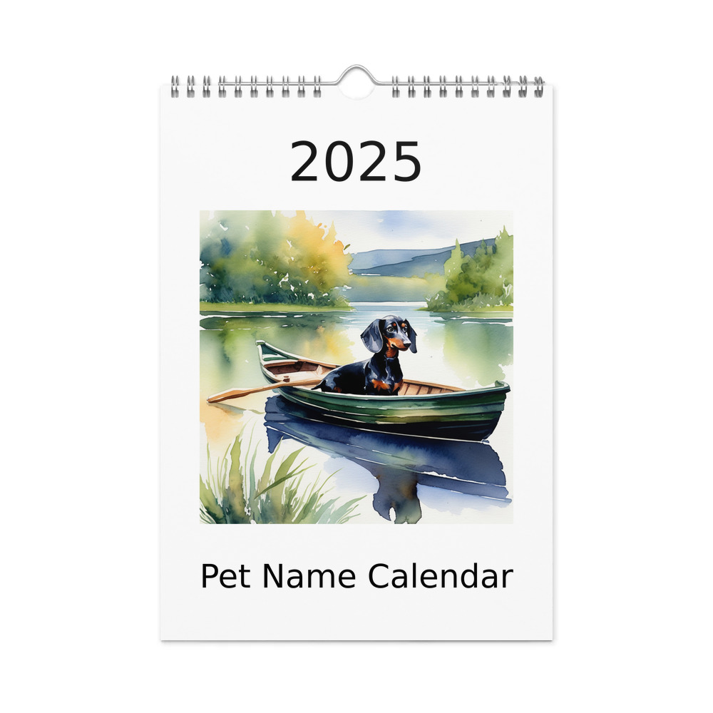 PugMug Custom Black Dachshund Wall Calendar (2026)