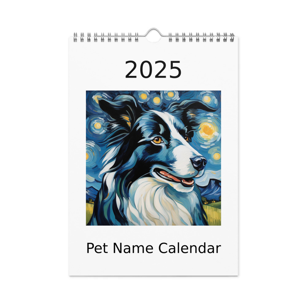 PugMug Custom Border Collie Wall Calendar (2026)