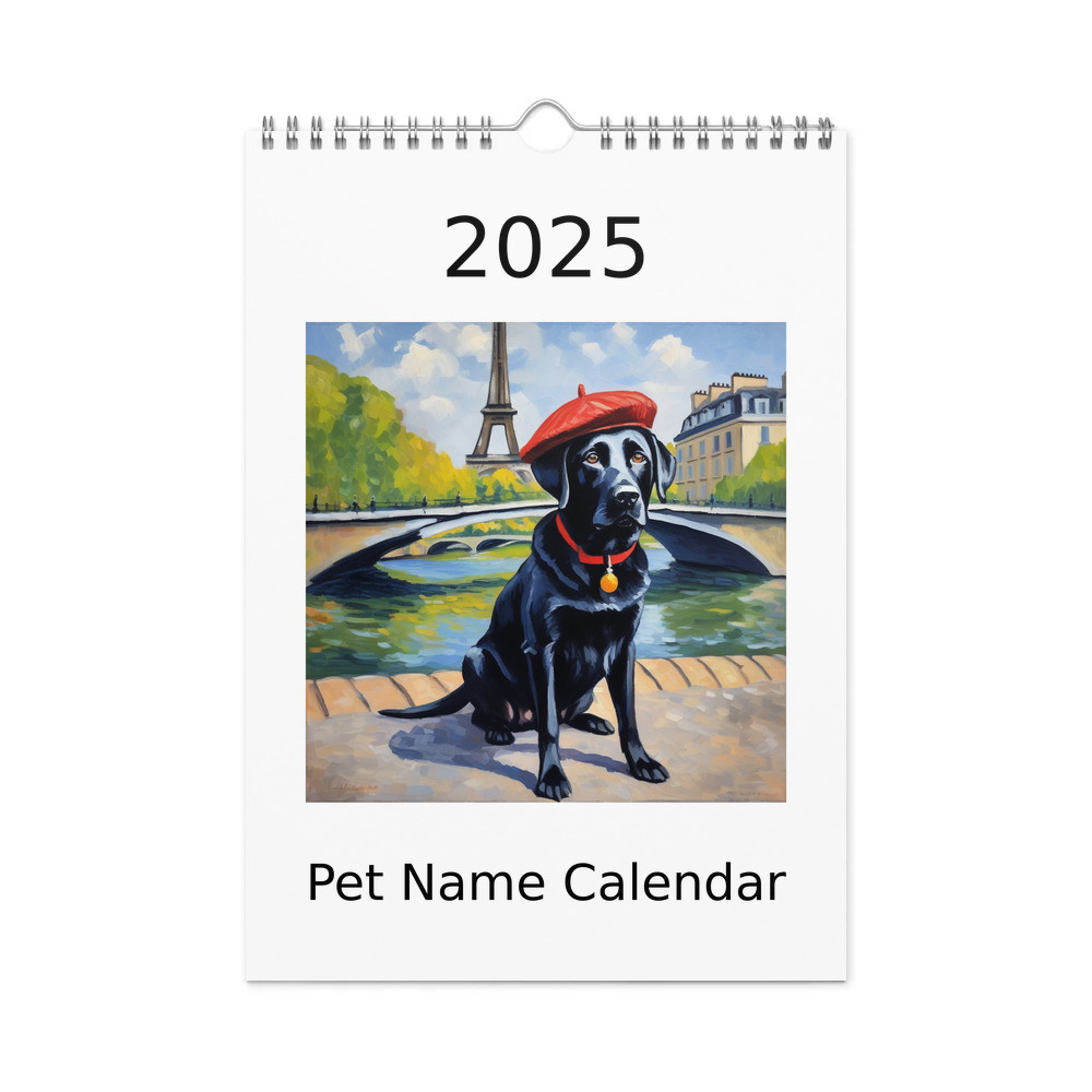 PugMug Custom Black Labrador Retriever Wall Calendar (2026)