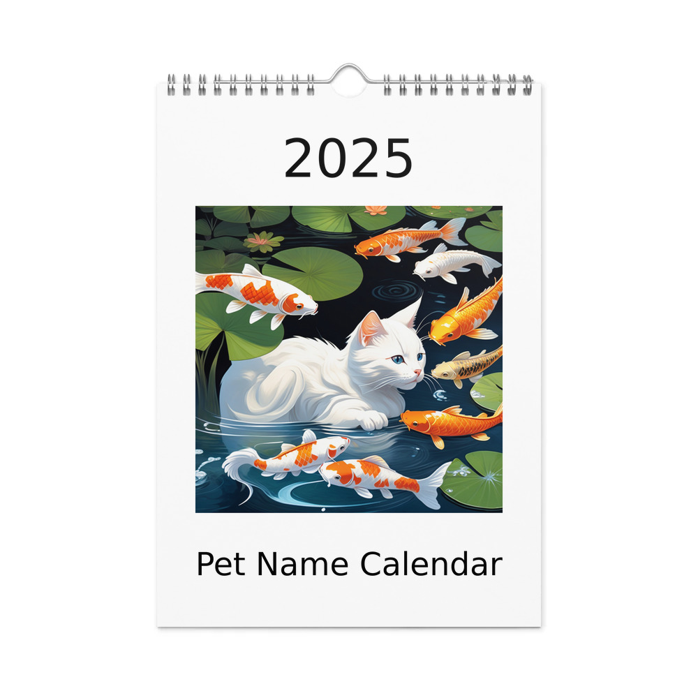 PugMug Custom White Companion Cat Wall Calendar (2026)