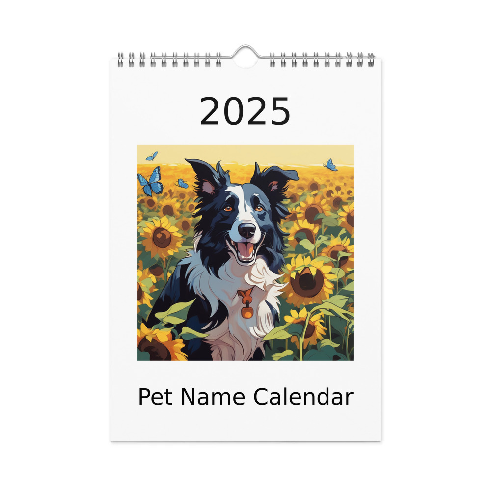PugMug Custom Border Collie Wall Calendar (2026)