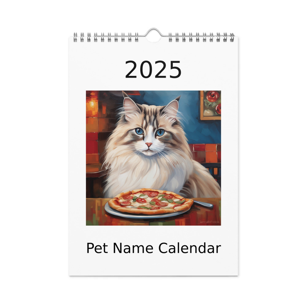 PugMug Custom Tabby Ragdoll Cat Wall Calendar (2026)