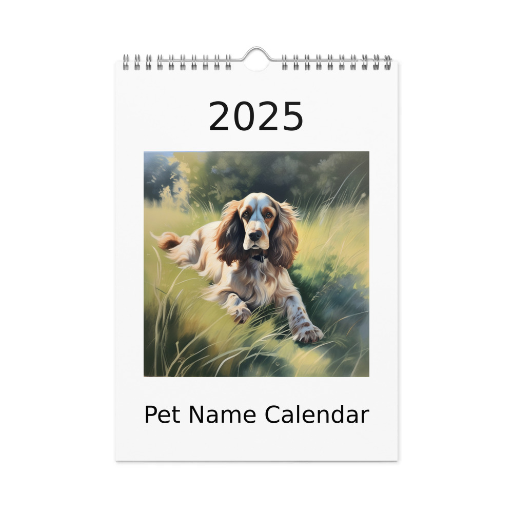 PugMug Custom English Cocker Spaniel Wall Calendar (2026)
