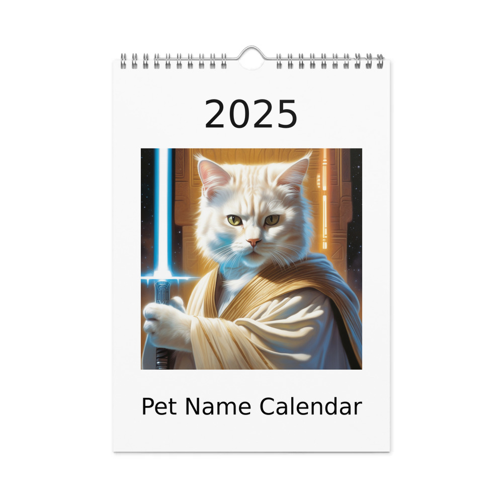 PugMug Custom White Exotic Cat Wall Calendar (2026)
