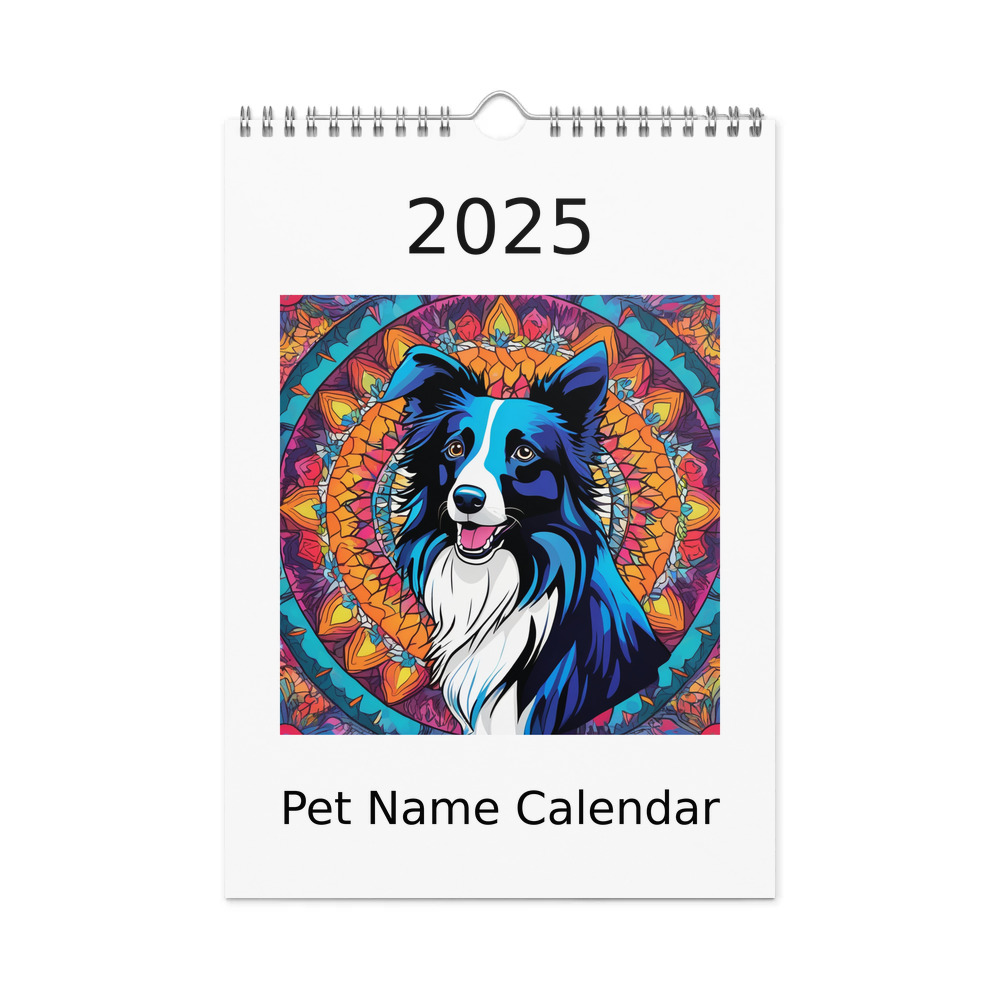PugMug Custom Border Collie Wall Calendar (2026)