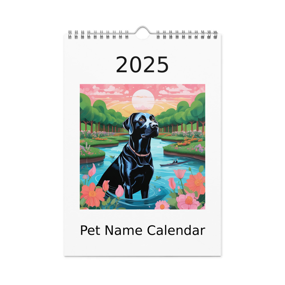 PugMug Custom Black Labrador Retriever Wall Calendar (2026)