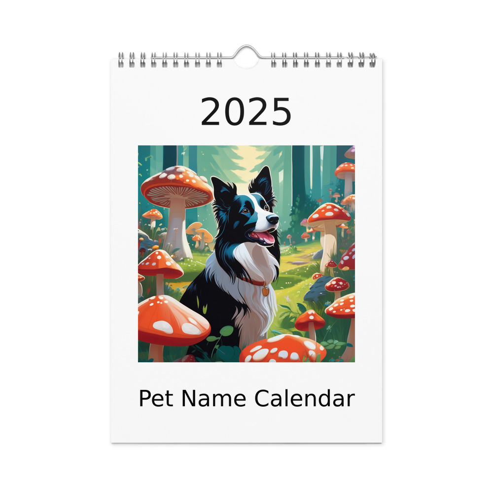 PugMug Custom Border Collie Wall Calendar (2026)