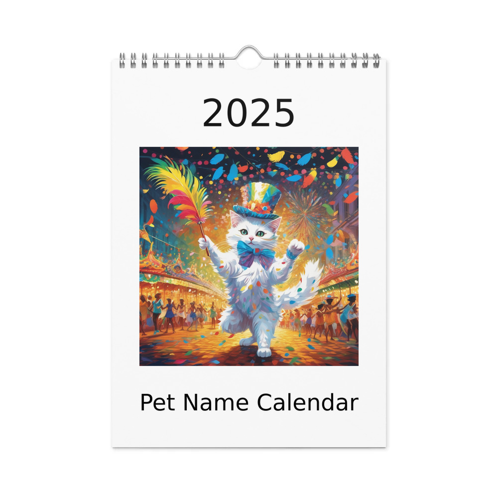 PugMug Custom White Companion Cat Wall Calendar (2026)
