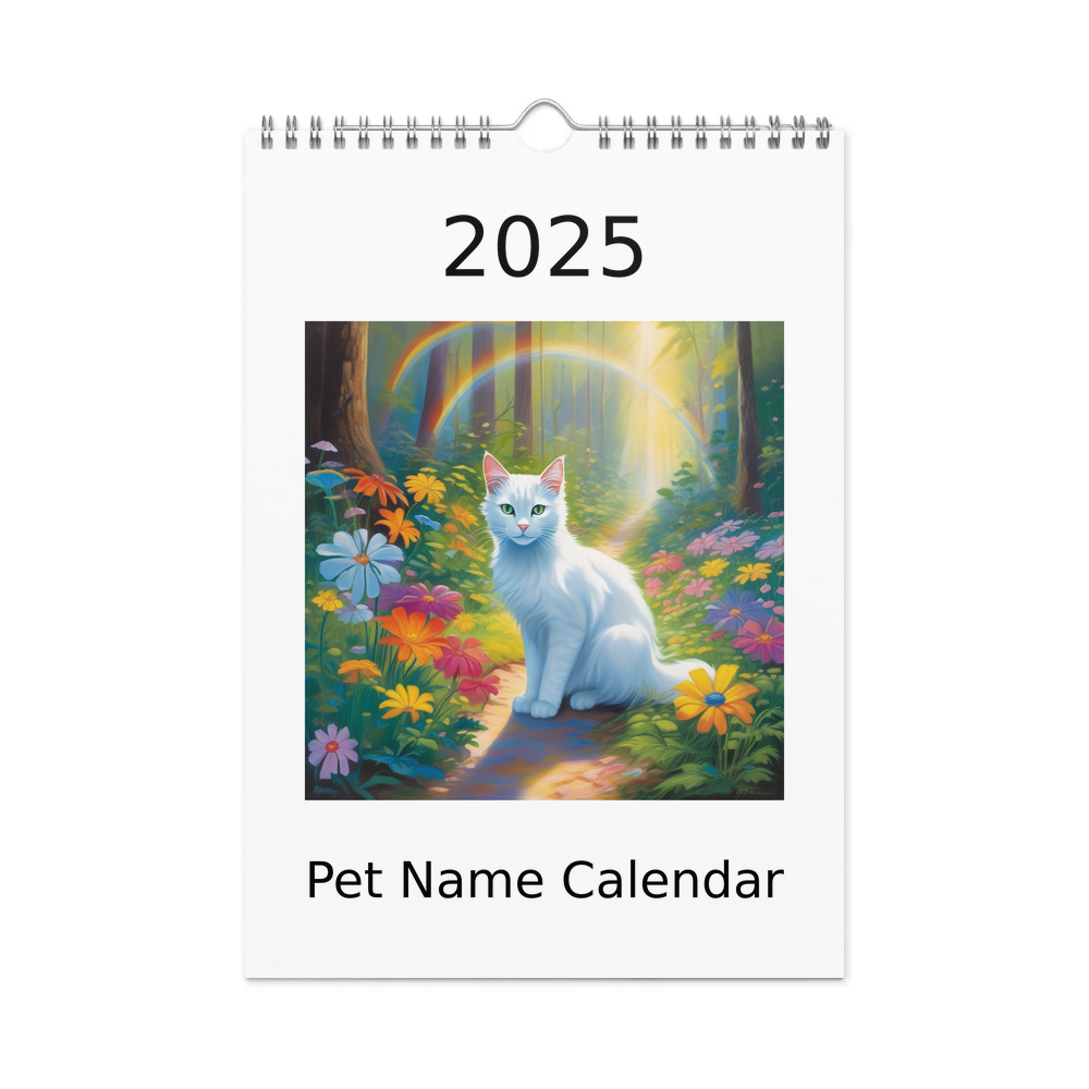 PugMug Custom White Companion Cat Wall Calendar (2026)