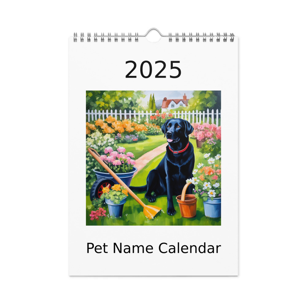 PugMug Custom Black Labrador Retriever Wall Calendar (2026)