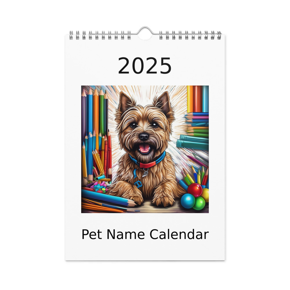 PugMug Custom Cairn Terrier Wall Calendar (2026)