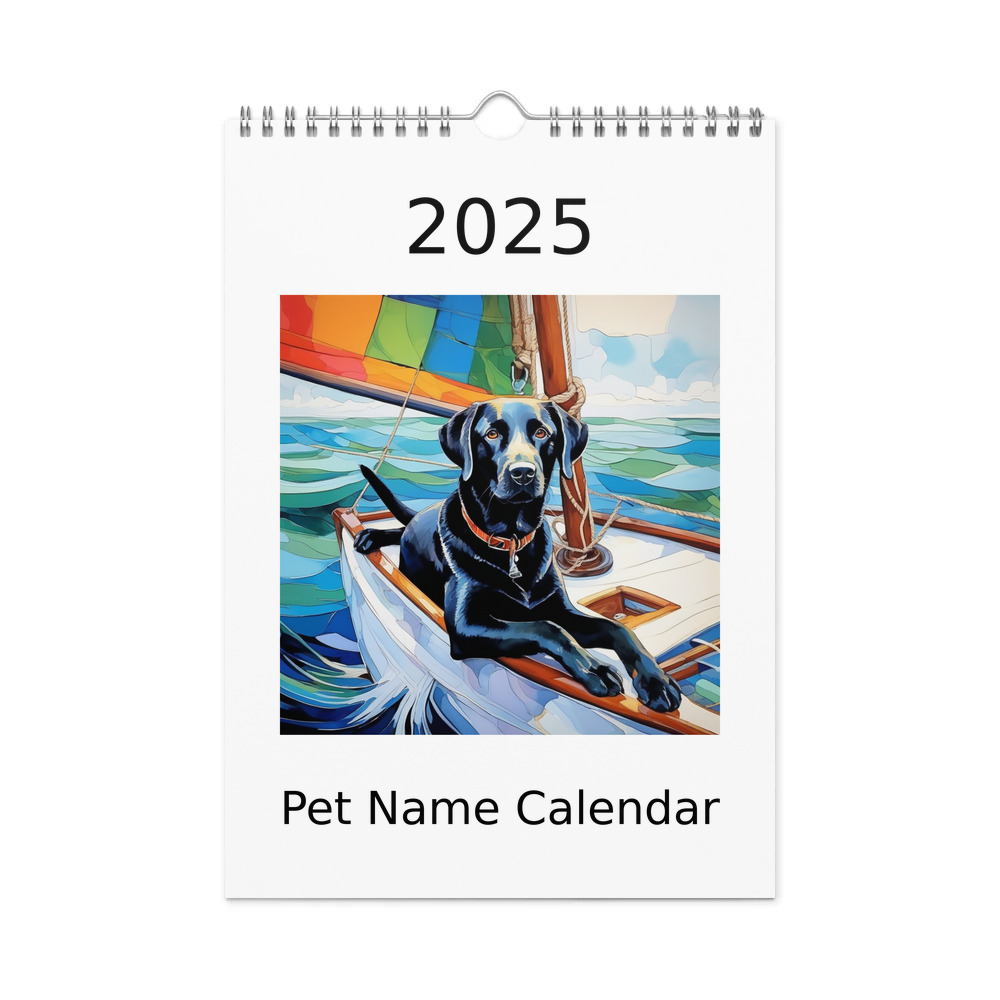 PugMug Custom Black Labrador Retriever Wall Calendar (2026)