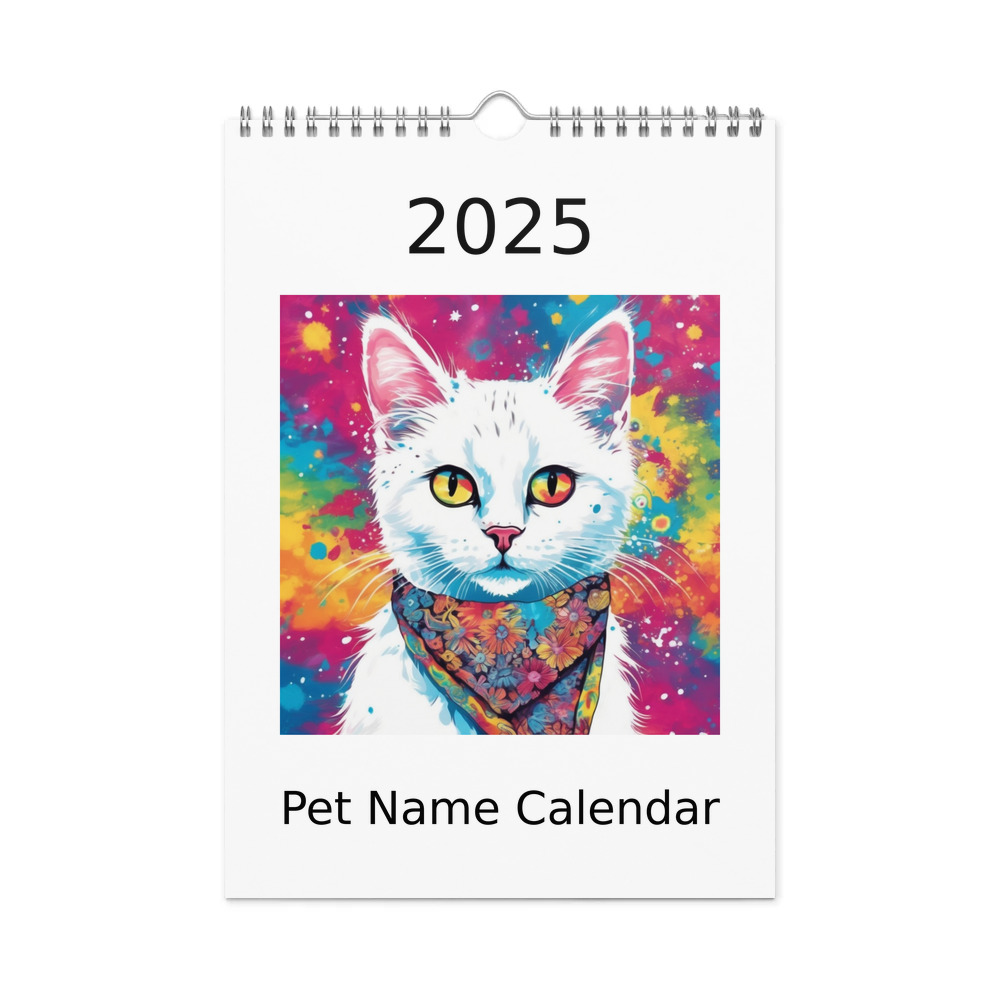 PugMug Custom White Companion Cat Wall Calendar (2026)
