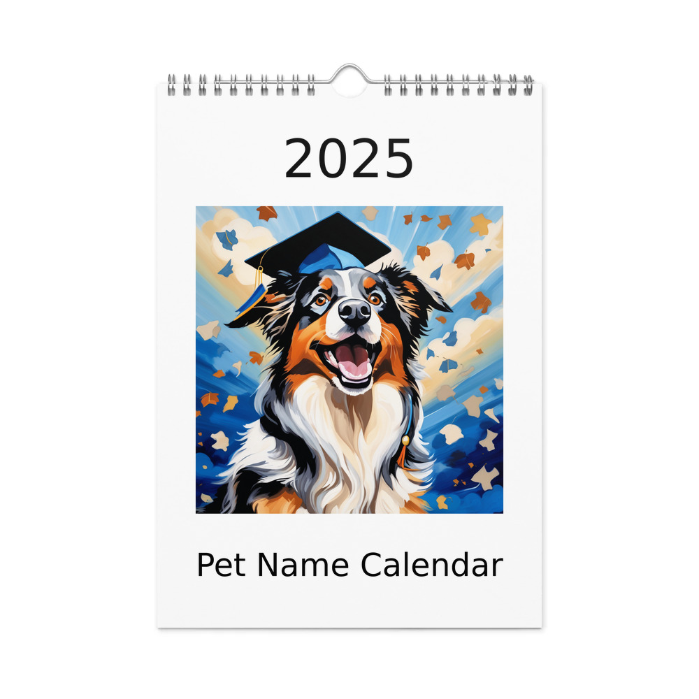 PugMug Custom Australian Shepherd Dog Wall Calendar (2026)
