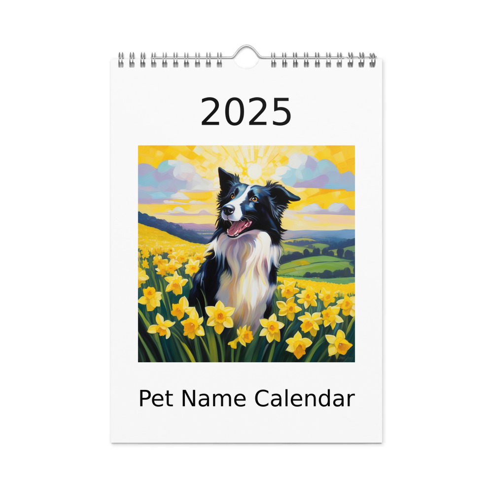 PugMug Custom Border Collie Wall Calendar (2026)