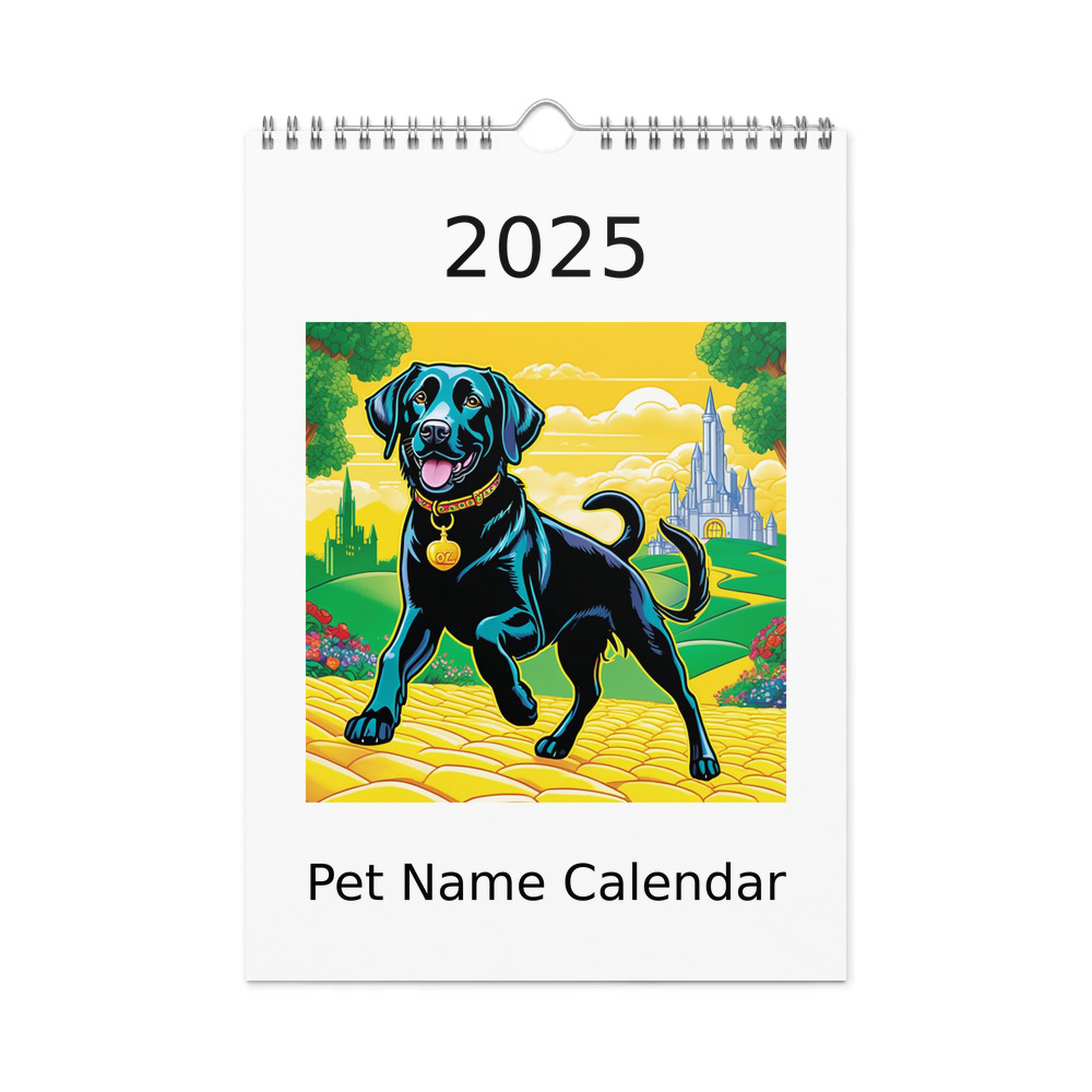 PugMug Custom Black Labrador Retriever Wall Calendar (2026)