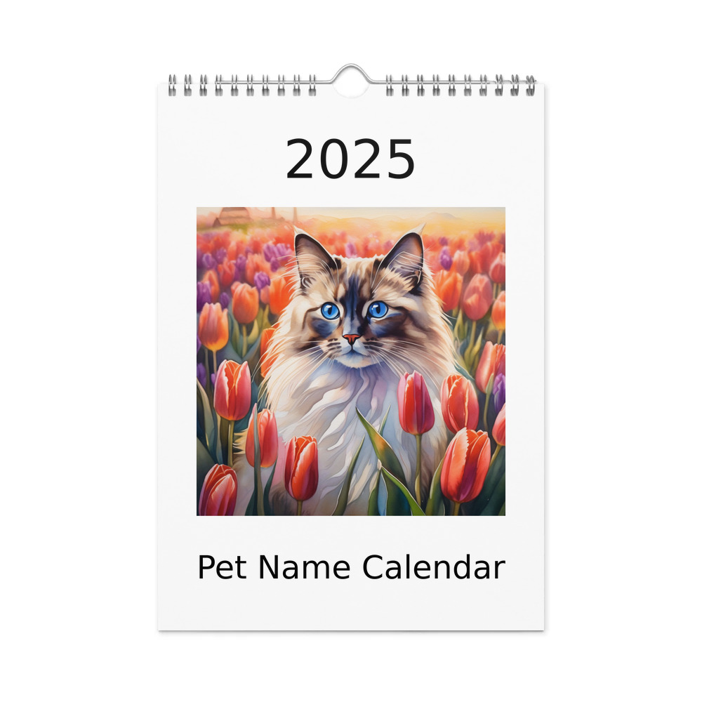 PugMug Custom Tabby Ragdoll Cat Wall Calendar (2026)
