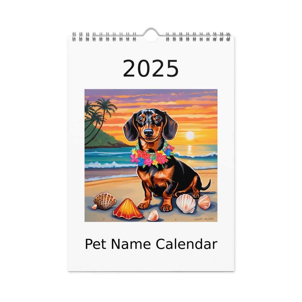 PugMug Custom Tan Dachshund Wall Calendar (2026)
