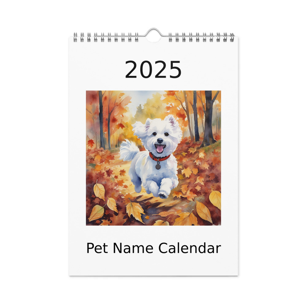 PugMug Custom Bichons Frise Wall Calendar (2026)