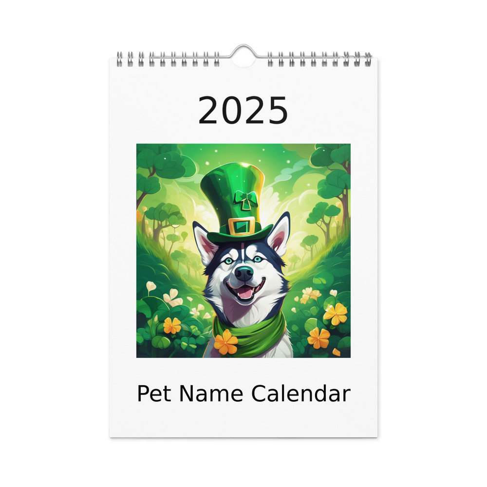 PugMug Custom Siberian Husky Wall Calendar (2026)