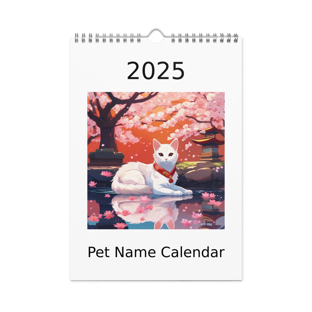 PugMug Custom White Companion Cat Wall Calendar (2026)