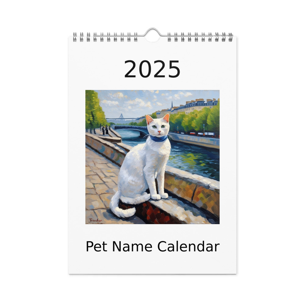 PugMug Custom White Companion Cat Wall Calendar (2026)