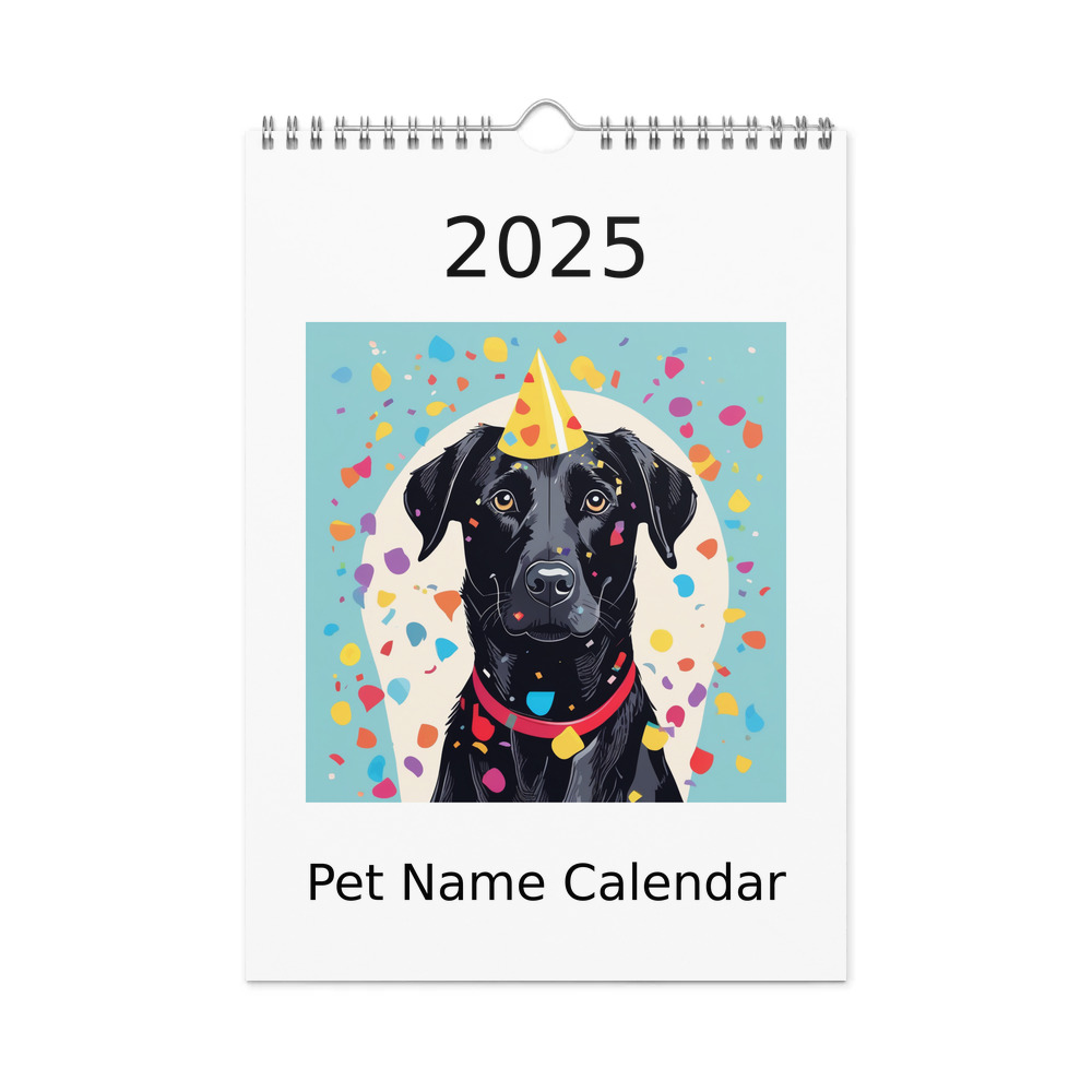 PugMug Custom Black Labrador Retriever Wall Calendar (2026)