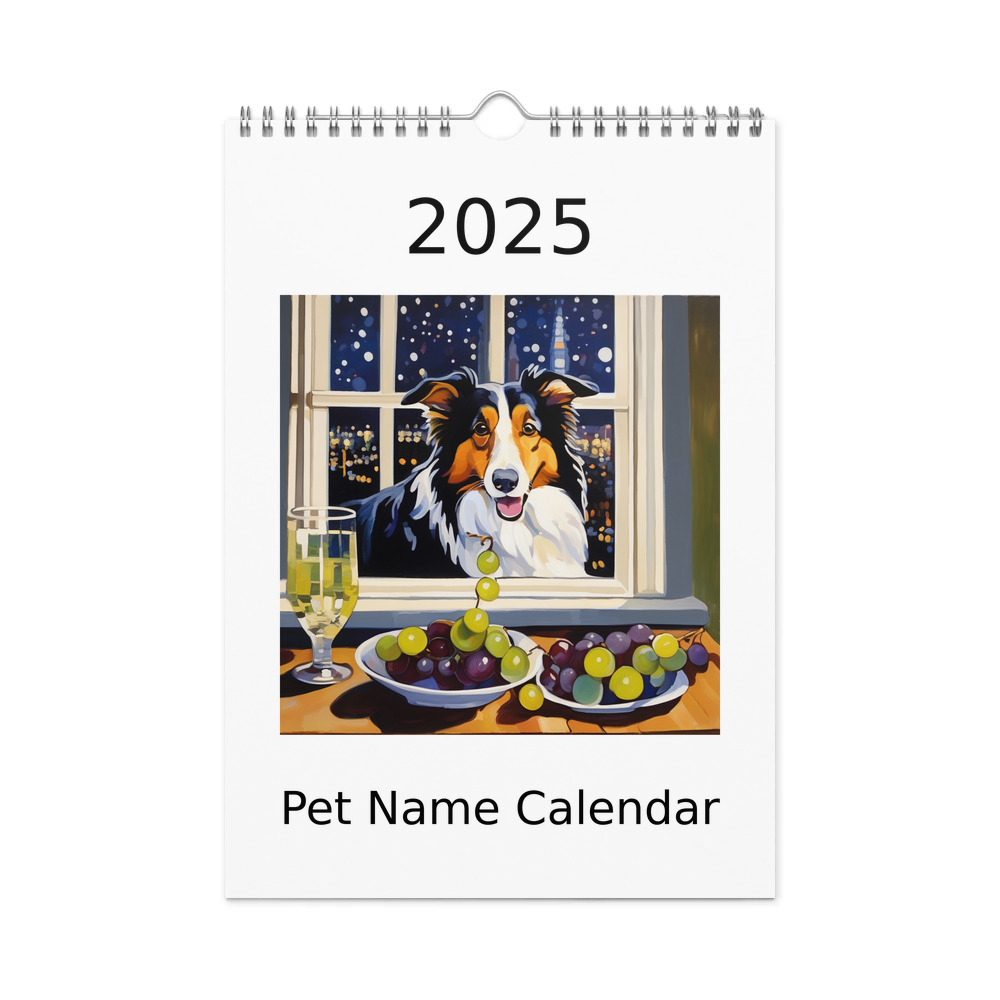 PugMug Custom Collie Wall Calendar (2026)