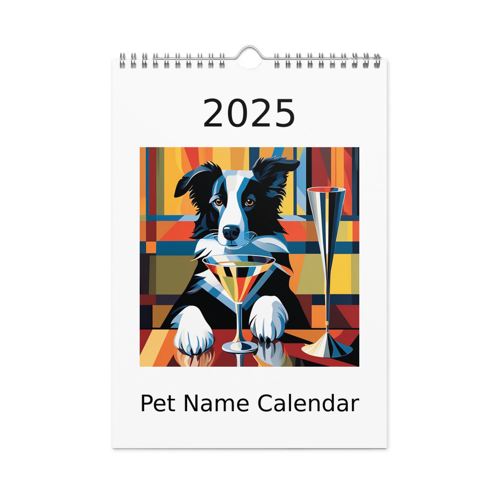 PugMug Custom Border Collie Wall Calendar (2026)