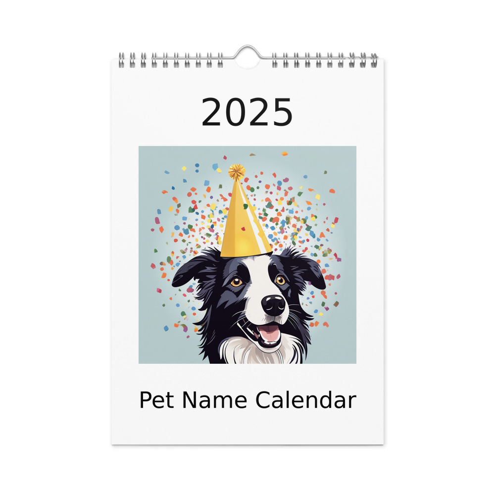 PugMug Custom Border Collie Wall Calendar (2026)