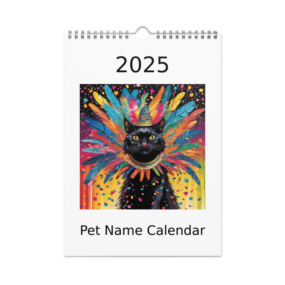 PugMug Custom Black Exotic Cat Wall Calendar (2026)
