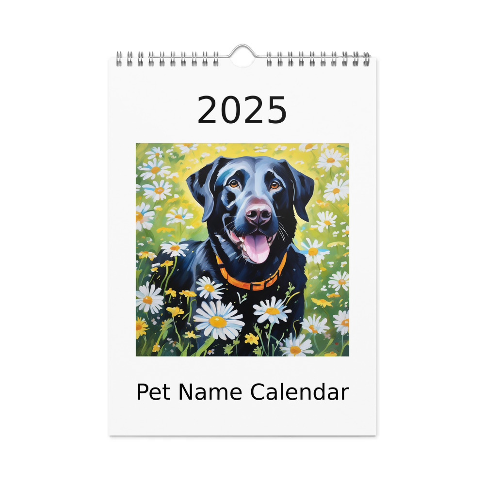 PugMug Custom Black Labrador Retriever Wall Calendar (2026)