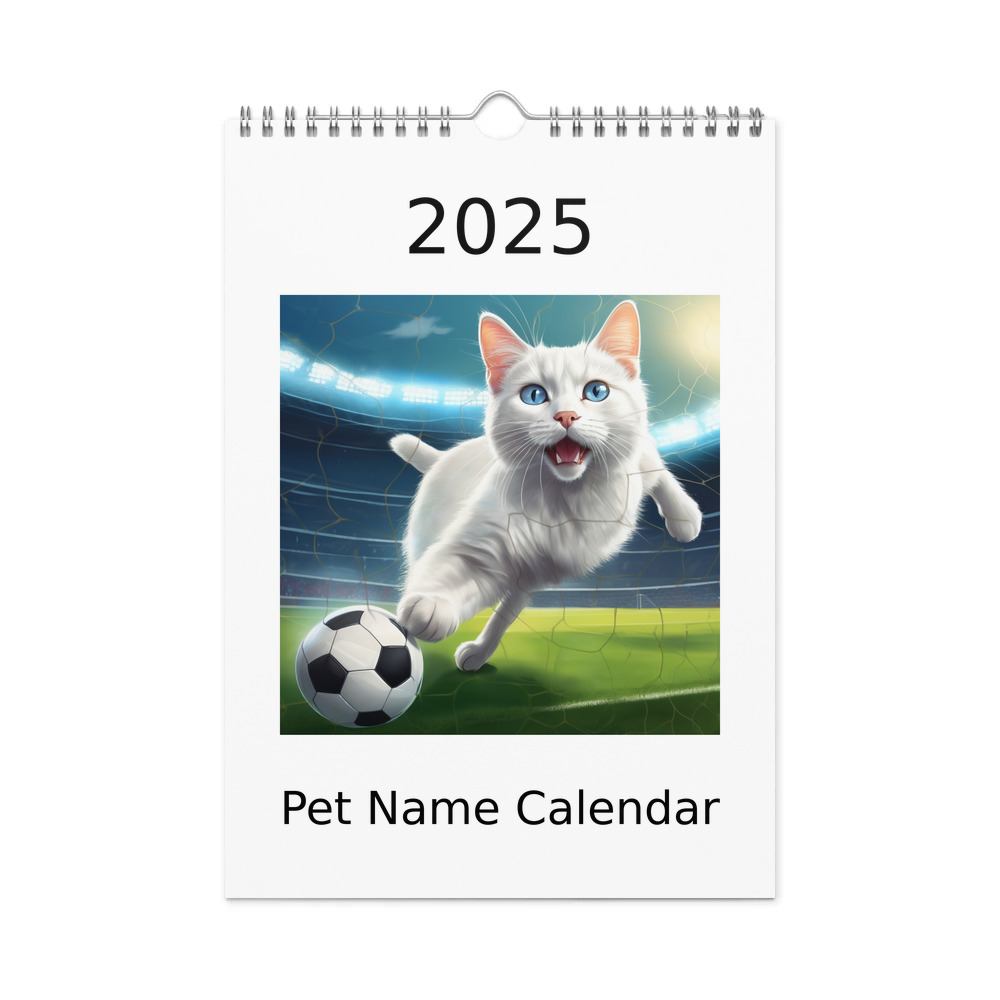 PugMug Custom White Companion Cat Wall Calendar (2026)