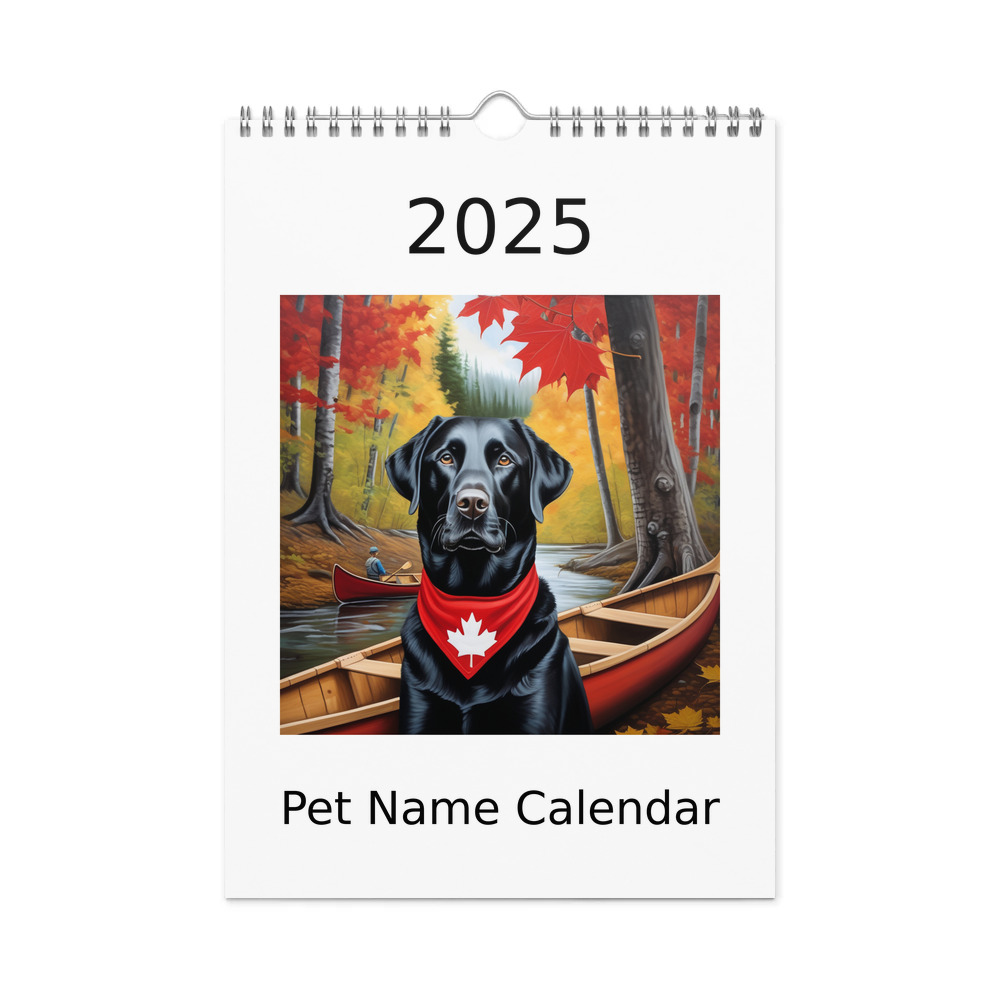 PugMug Custom Black Labrador Retriever Wall Calendar (2026)