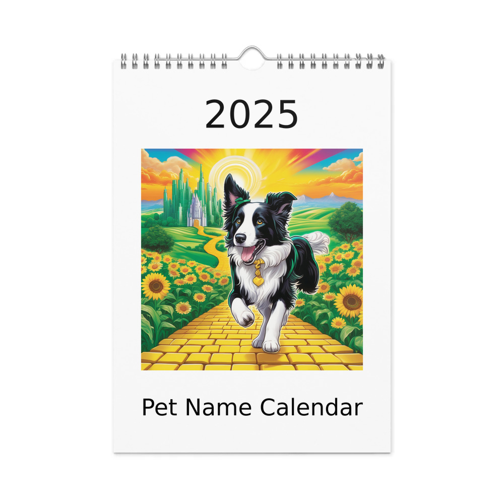 PugMug Custom Border Collie Wall Calendar (2026)
