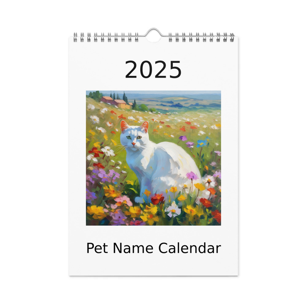 PugMug Custom White Exotic Cat Wall Calendar (2026)