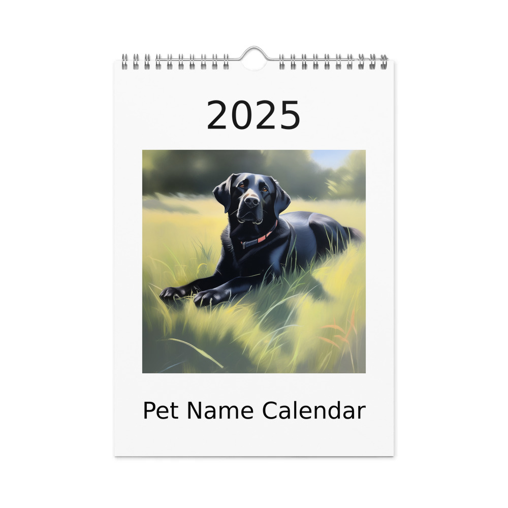 PugMug Custom Black Labrador Retriever Wall Calendar (2026)