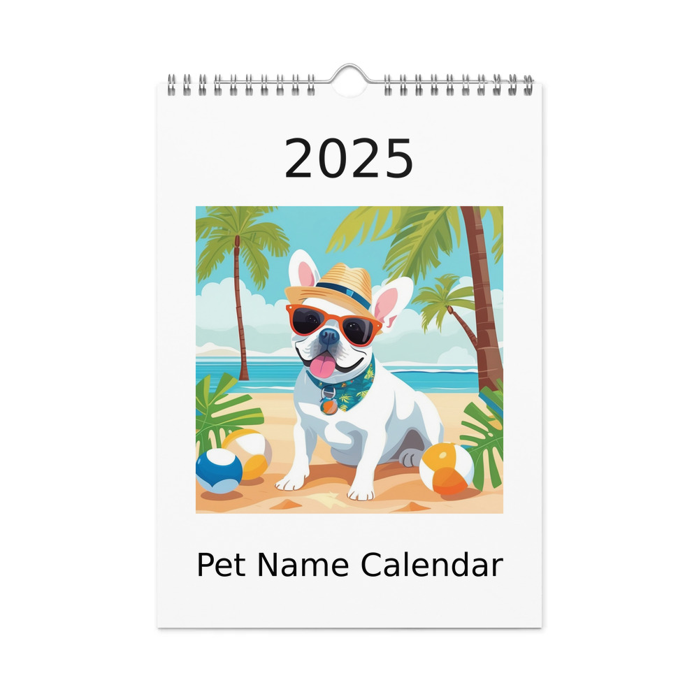 PugMug Custom White French Bulldog Wall Calendar (2026)