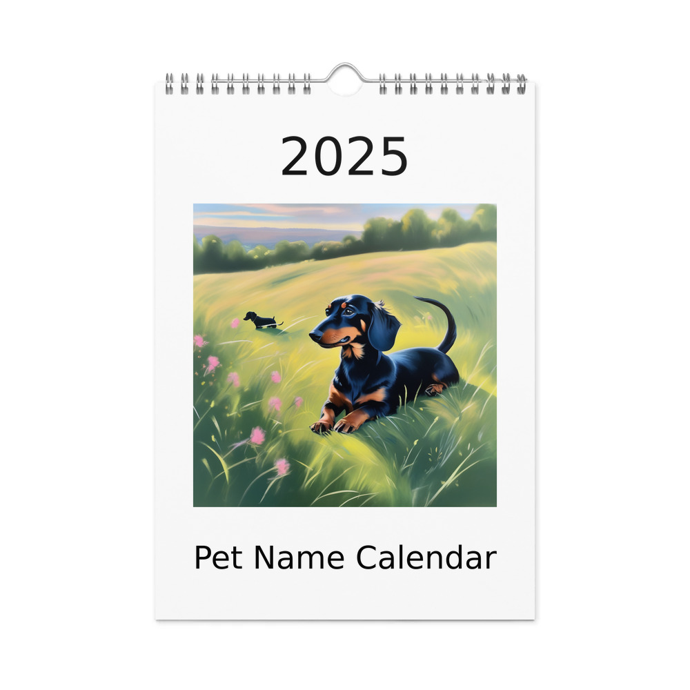 PugMug Custom Black Dachshund Wall Calendar (2026)