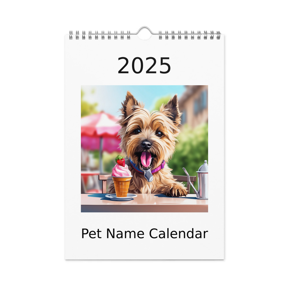 PugMug Custom Cairn Terrier Wall Calendar (2026)