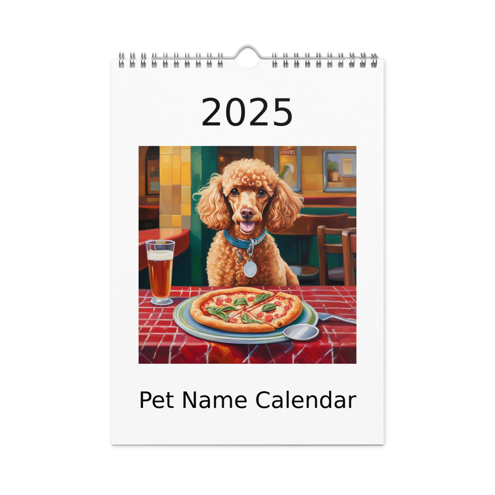 PugMug Custom Tan Poodle Wall Calendar (2026)