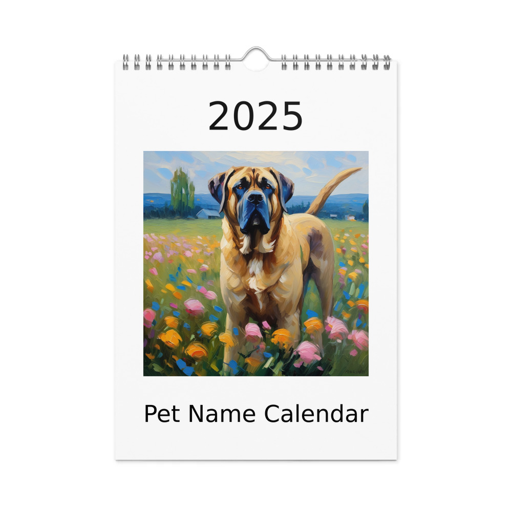 PugMug Custom Mastiff Wall Calendar (2026)