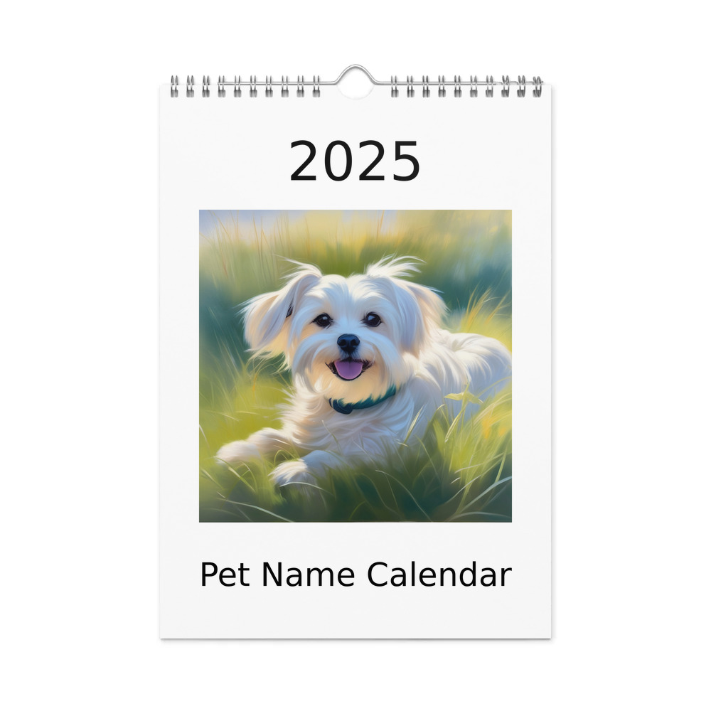 PugMug Custom Maltese Dog Wall Calendar (2026)