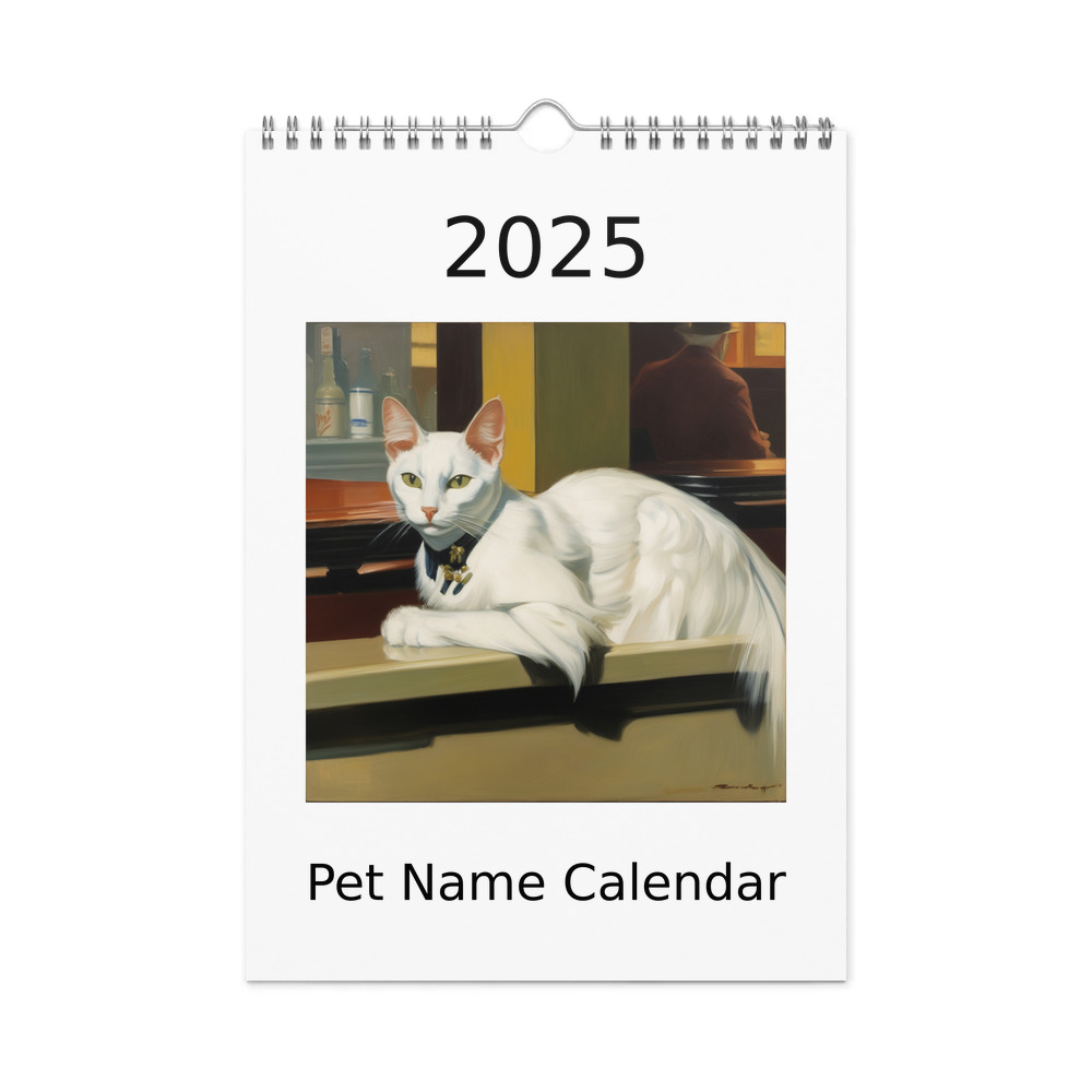 PugMug Custom White Companion Cat Wall Calendar (2026)