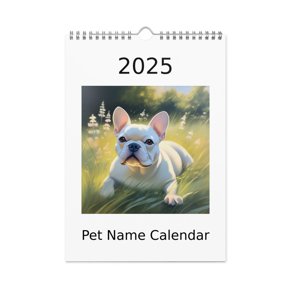 PugMug Custom White French Bulldog Wall Calendar (2026)