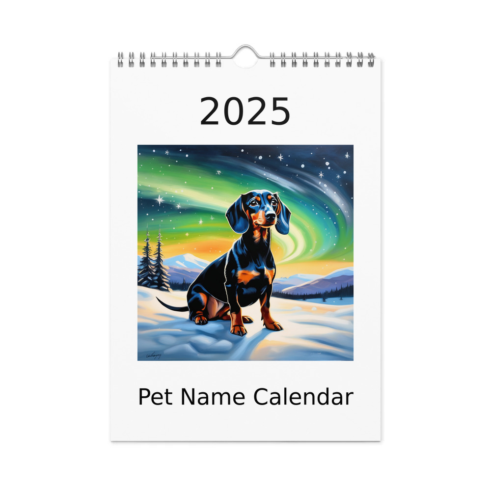 PugMug Custom Black Dachshund Wall Calendar (2026)