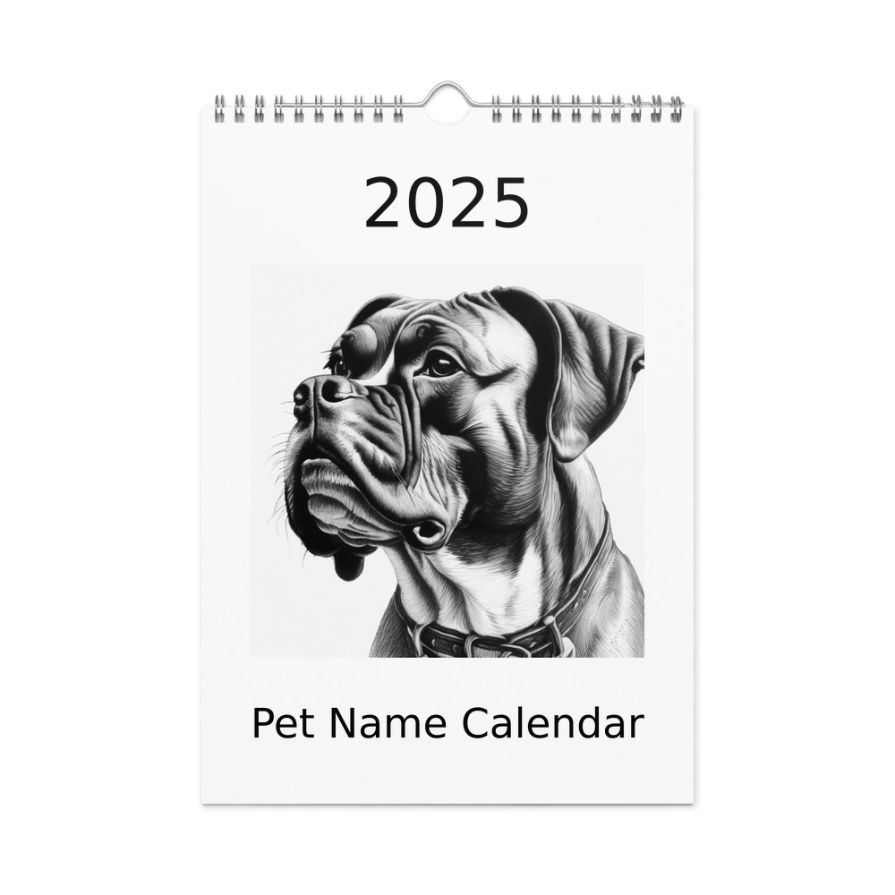 PugMug Custom Boxer Dog Wall Calendar (2026)